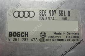 БЛОК УПРАВЛЕНИЯ AUDI A4 3.0 8e0907551b 0261207473 +PIN