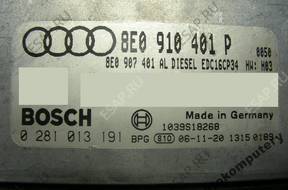 БЛОК УПРАВЛЕНИЯ AUDI A4 3.0TDI 8e0910401p 0281013191