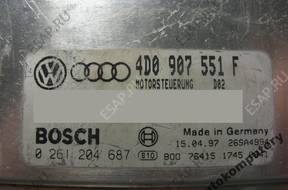 БЛОК УПРАВЛЕНИЯ AUDI A4 A6 4d0907551f 0261204687 +PIN