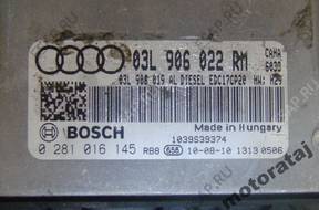 БЛОК УПРАВЛЕНИЯ AUDI A4.20TDI 0281016145 03L906022 год,M