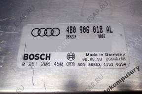 БЛОК УПРАВЛЕНИЯ AUDI A6 1.8T 4b0906018al 0261206450 +PIN