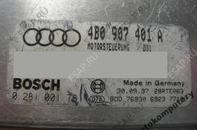 БЛОК УПРАВЛЕНИЯ AUDI A6 2.5TDI 4b0907401a 0281001781 +PIN