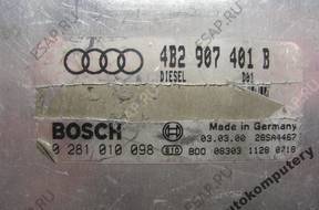 БЛОК УПРАВЛЕНИЯ AUDI A6 2.5TDI 4b2907401b 0281010098 +PIN