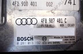 БЛОК УПРАВЛЕНИЯ AUDI A6 2.7TDI 4f0907401c 0281013192 +PIN