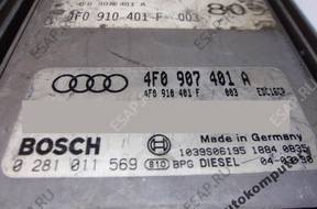 БЛОК УПРАВЛЕНИЯ AUDI A6 3.0TDI 4f0907401a 0281011569 +PIN