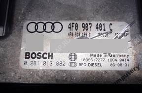 БЛОК УПРАВЛЕНИЯ AUDI A6 3.0TDI 4f0907401c 0281013882 +PIN