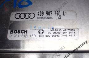 БЛОК УПРАВЛЕНИЯ AUDI A8 2.5TDI 4d0907401l 0281010150