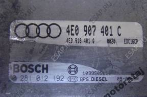 БЛОК УПРАВЛЕНИЯ AUDI A8 3.0TDI 0281012192 04E907401C