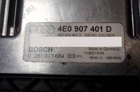 БЛОК УПРАВЛЕНИЯ AUDI A8 3.0TDI 4e0907401d 0281013684 +PIN