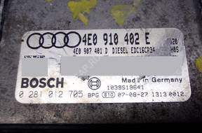 БЛОК УПРАВЛЕНИЯ AUDI A8 3.0TDI 4e0910402e 0281012705 +PIN