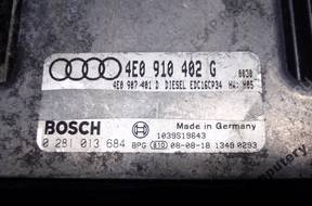 БЛОК УПРАВЛЕНИЯ AUDI A8 3.0TDI 4e0910402g 0281013684 +PIN