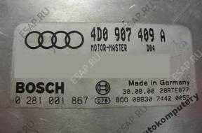 БЛОК УПРАВЛЕНИЯ AUDI A8 3.3TDI 4d0907409a 0281001867