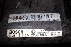 БЛОК УПРАВЛЕНИЯ AUDI A8 4.0TDI 4e0907409b 0281011684 +PIN