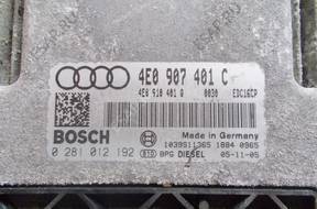 БЛОК УПРАВЛЕНИЯ AUDI A8 D3    ДВИГАТЕЛЕМ 4E0907401C