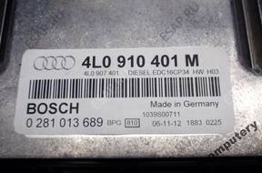 БЛОК УПРАВЛЕНИЯ AUDI Q7 4l0910401m 0281013689 + PIN