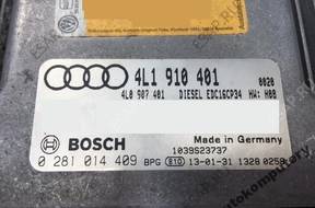 БЛОК УПРАВЛЕНИЯ AUDI Q7 4l1910401 0281014409 + PIN