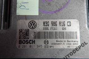 БЛОК УПРАВЛЕНИЯ БЕЗ КОДА VW TOURAN 0281011945 03G906015CD