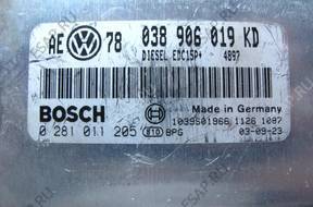 БЛОК УПРАВЛЕНИЯ /БЛОК УПРАВЛЕНИЯДВИГАТЕЛЬ 038906019KD BOSCH 0281011205