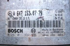 БЛОК УПРАВЛЕНИЯ /БЛОК УПРАВЛЕНИЯДВИГАТЕЛЬ A6471530779 BOSCH 0281011332