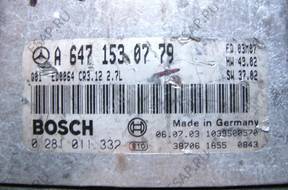 БЛОК УПРАВЛЕНИЯ /БЛОК УПРАВЛЕНИЯДВИГАТЕЛЬ A6471530779 BOSCH 0281011332
