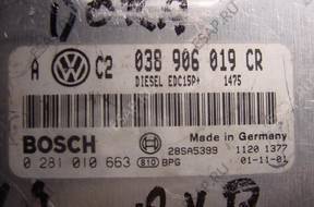 БЛОК УПРАВЛЕНИЯ /БЛОК УПРАВЛЕНИЯДВИГАТЕЛЯ 038906019CR BOSCH 0281010663