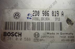 БЛОК УПРАВЛЕНИЯ /БЛОК УПРАВЛЕНИЯДВИГАТЕЛЯ 2D0906019A BOSCH 0281010588