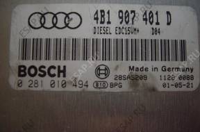 БЛОК УПРАВЛЕНИЯ /БЛОК УПРАВЛЕНИЯДВИГАТЕЛЯ 4B1907401D BOSCH 0281010494
