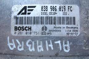 БЛОК УПРАВЛЕНИЯ /БЛОК УПРАВЛЕНИЯsilnikVW 038906019F BOSCH 0281010751