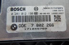 БЛОК УПРАВЛЕНИЯ BMW 5 SERIE 0281012190 DDE 7802266