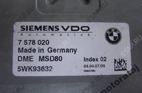 БЛОК УПРАВЛЕНИЯ BMW 523 7578020 DME MSD80 5WK93632