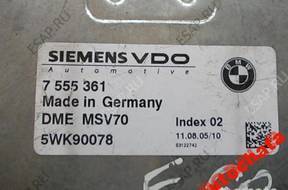 БЛОК УПРАВЛЕНИЯ BMW E60 E61 7555361 5WK90078 DME MSV70