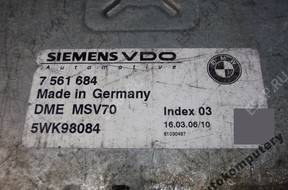 БЛОК УПРАВЛЕНИЯ BMW E60 E90 3.0 7561684 5wk98084 msv70