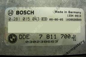 БЛОК УПРАВЛЕНИЯ BMW E87 2.0 ДИЗЕЛЬ 7811700 0281015043