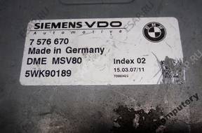 БЛОК УПРАВЛЕНИЯ BMW E90 2.0 БЕНЗИН 7576670 5wk90189
