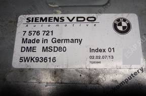 БЛОК УПРАВЛЕНИЯ BMW E90 3.0 БЕНЗИН 7576721 5wk93616