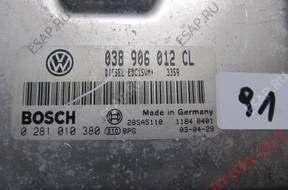 БЛОК УПРАВЛЕНИЯ BOSCH 0281010380 VW 038906012CL