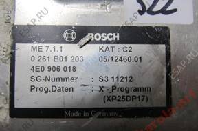 БЛОК УПРАВЛЕНИЯ BOSCH 4E0906018 0261B01203 S3 11212