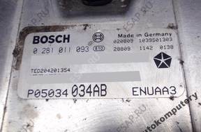 БЛОК УПРАВЛЕНИЯ CHRYSLER CRUISER p05034034ab 0281011093