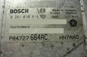 БЛОК УПРАВЛЕНИЯ CHRYSLER p04727664ac 0281010814