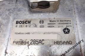 БЛОК УПРАВЛЕНИЯ CHRYSLER VOYAGER p05094285ac 0281012121