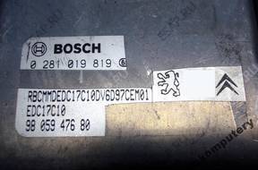 БЛОК УПРАВЛЕНИЯ CITROEN C3 1.6HDI 9805947680 0281019819