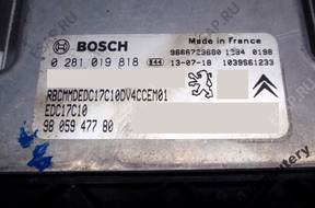 БЛОК УПРАВЛЕНИЯ CITROEN C3 1.6HDI 9805947780 0281019818