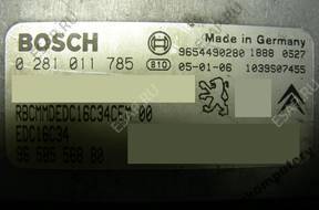 БЛОК УПРАВЛЕНИЯ CITROEN C3 9658556880 0281011785 +KOD