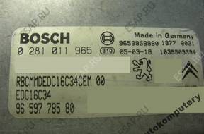 БЛОК УПРАВЛЕНИЯ CITROEN C3 9659778580 0281011965 +KOD