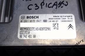 БЛОК УПРАВЛЕНИЯ CITROEN C3 PICASSO 9674245180 0281015847