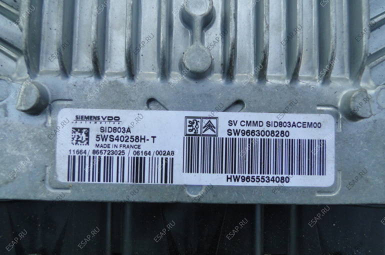 БЛОК УПРАВЛЕНИЯ Citroen C5 C4 2.0 HDI 16V 5WS40258H-T