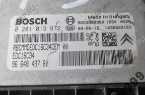 БЛОК УПРАВЛЕНИЯ   CITROEN PEUGEOT 1.6 0281013872