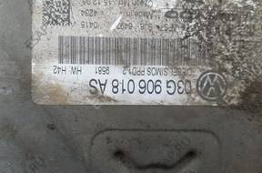 БЛОК УПРАВЛЕНИЯ ДВИГАТЕЛЕМ + ЗАМОК ЗАЖИГАНИЯ + КЛЮЧ 03G906018AS