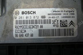 БЛОК УПРАВЛЕНИЯ ДВИГАТЕЛЕМ 0281 013 872 PEUGEOT 207 1.6 HDI