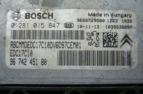 БЛОК УПРАВЛЕНИЯ ДВИГАТЕЛЕМ 0281015847 DO CITROEN C3